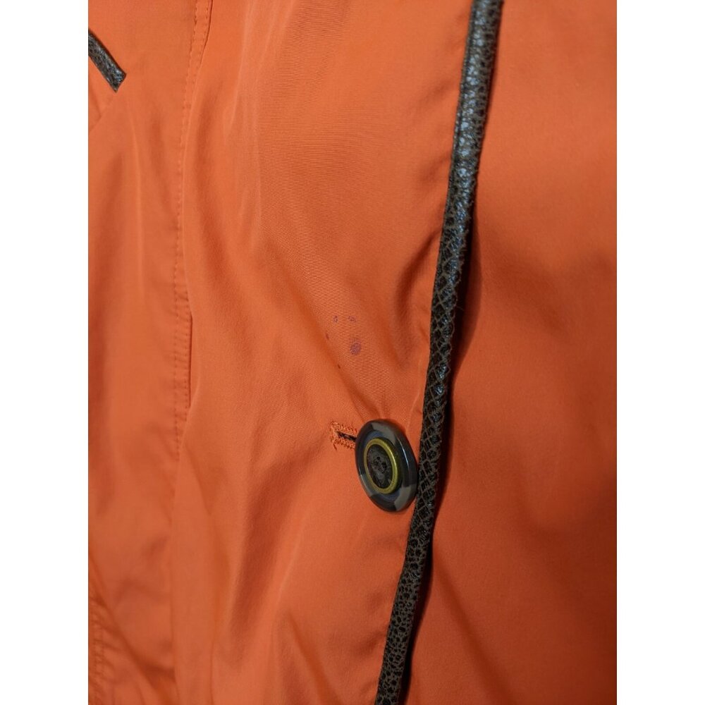 Dennis Basso Orange Faux Fur Interior Pea Coat Womens Size Large - Picture 5 of 9